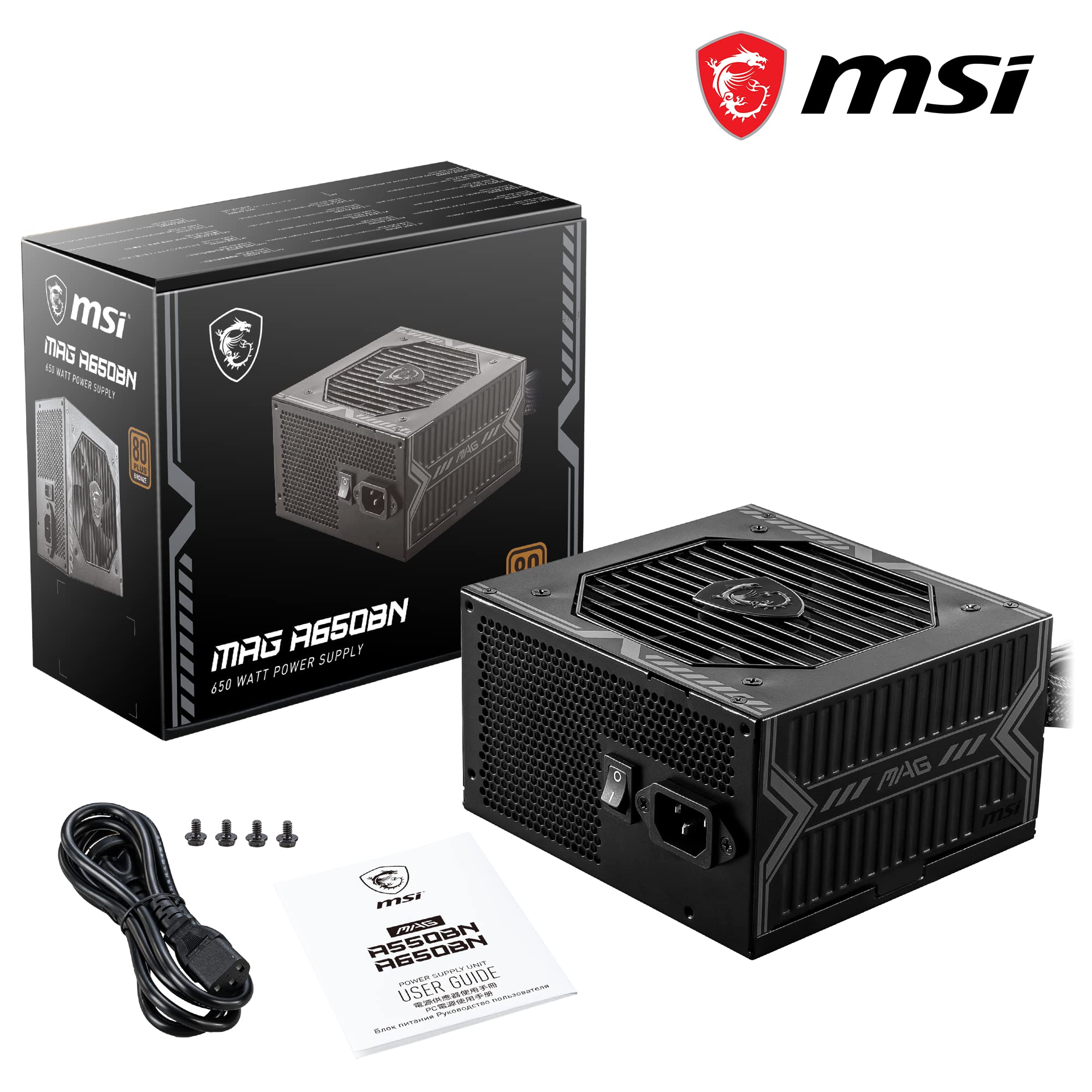 Fuente De Poder Msi Mag 650bn 80 Plus Bronze 20+4 Pin Atx (mag A650bn), Msi